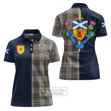 MacBean Dress Tartan Women's Polo Shirt Alba with Scottish Lion Royal Arm Half Style Women - Tartan Vibes Clothing