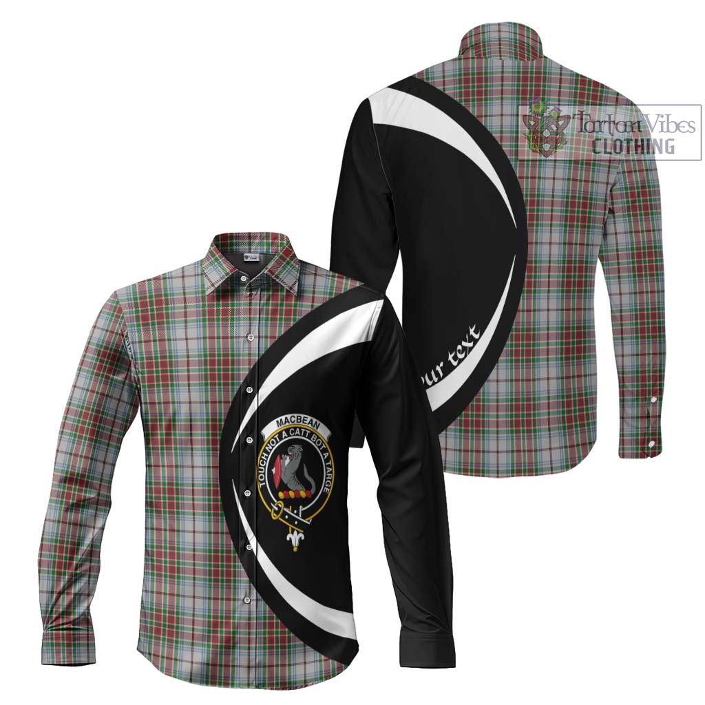 MacBean Dress Tartan Long Sleeve Button Up with Family Crest Circle Style Men's Shirt S - Tartan Vibes Clothing