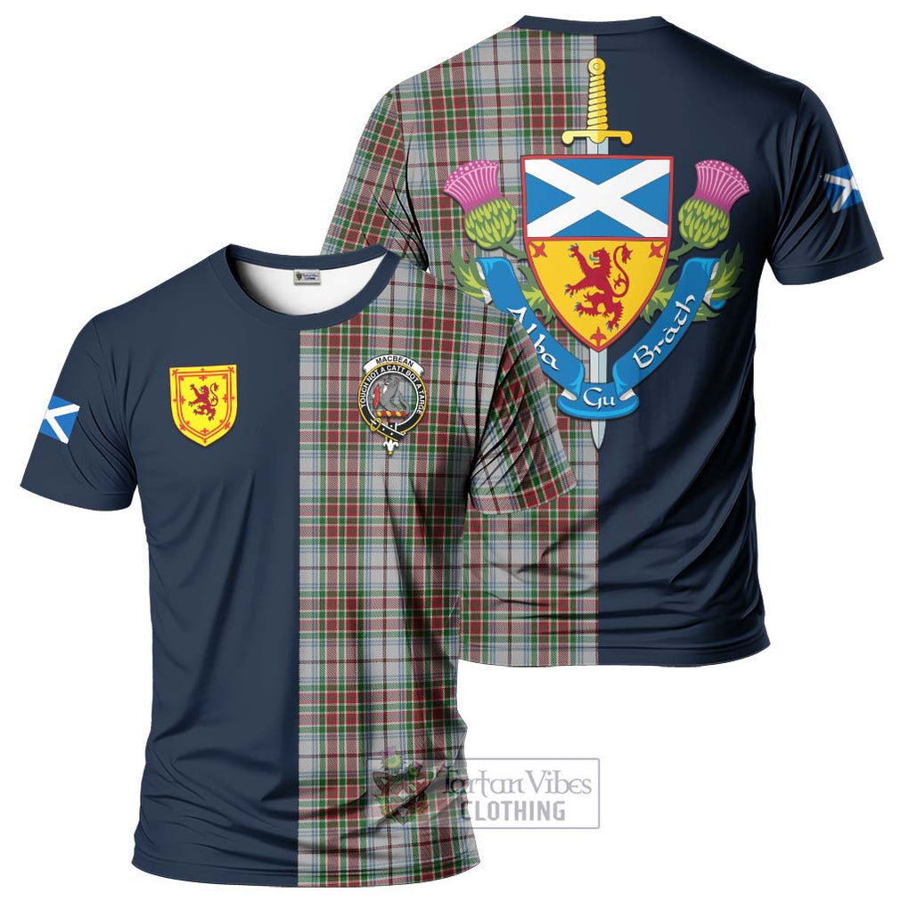 MacBean Dress Tartan T-Shirt Alba with Scottish Lion Royal Arm Half Style Kid's Shirt - Tartan Vibes Clothing