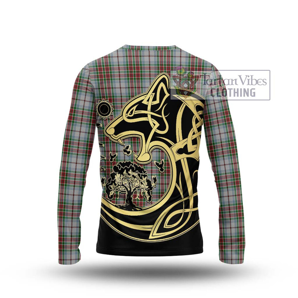 MacBean Dress Tartan Long Sleeve T-Shirt with Family Crest Celtic Wolf Style - Tartan Vibes Clothing