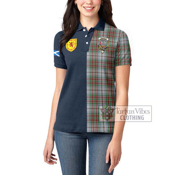 MacBean Dress Tartan Women's Polo Shirt Alba with Scottish Lion Royal Arm Half Style - Tartan Vibes Clothing