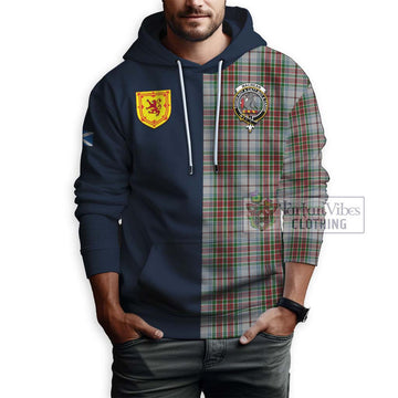 MacBean Dress Tartan Hoodie Alba with Scottish Lion Royal Arm Half Style - Tartan Vibes Clothing