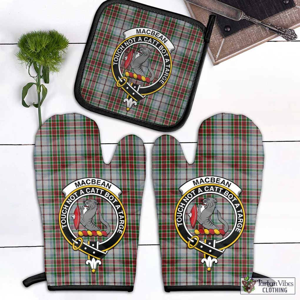 MacBean Dress Tartan Combo Oven Mitt & Pot-Holder with Family Crest Black - Tartan Vibes Clothing