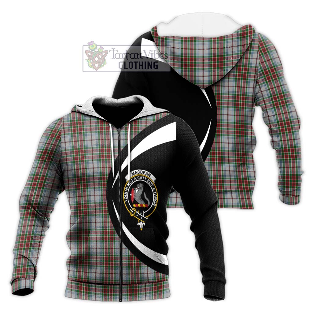 MacBean Dress Tartan Knitted Hoodie with Family Crest Circle Style Unisex Knitted Zip Hoodie - Tartan Vibes Clothing