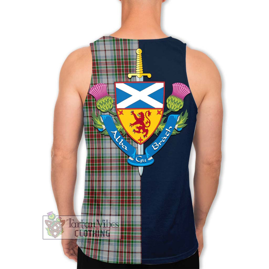 MacBean Dress Tartan Men's Tank Top Alba with Scottish Lion Royal Arm Half Style - Tartan Vibes Clothing