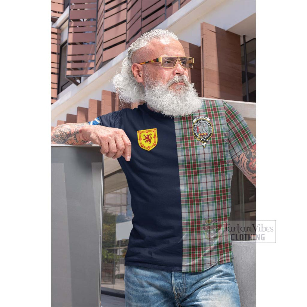 MacBean Dress Tartan Cotton T-shirt Alba with Scottish Lion Royal Arm Half Style Men's Shirt - Tartan Vibes Clothing