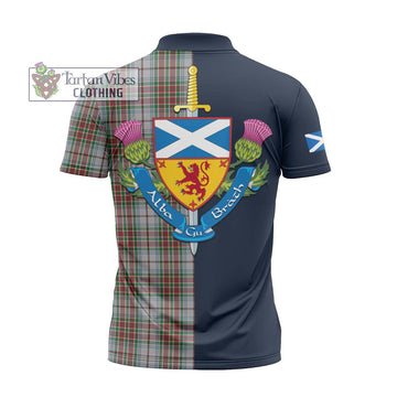 MacBean Dress Tartan Zipper Polo Shirt Alba with Scottish Lion Royal Arm Half Style - Tartan Vibes Clothing