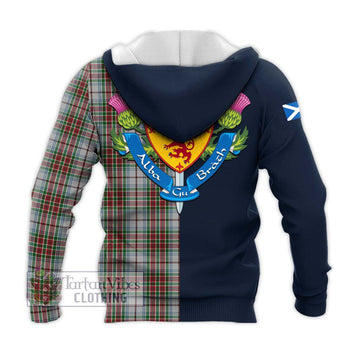 MacBean Dress Tartan Knitted Hoodie Alba with Scottish Lion Royal Arm Half Style - Tartan Vibes Clothing