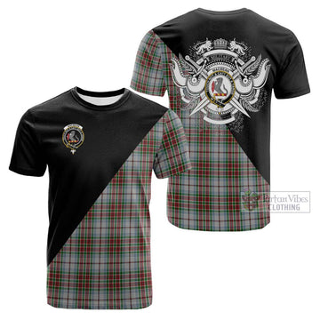 Tartan Vibes Clothing MacBean Dress Tartan Cotton T-shirt with Family Crest and Military Logo Style
