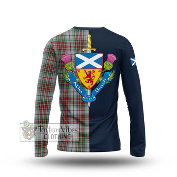 MacBean Dress Tartan Long Sleeve T-Shirt Alba with Scottish Lion Royal Arm Half Style - Tartan Vibes Clothing