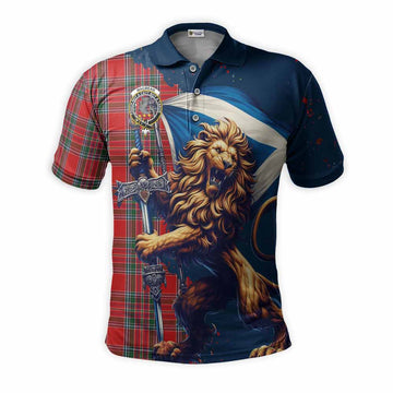 MacBean (MacBain) Tartan Family Crest Men's Polo Shirt with Scottish Majestic Lion Kid - Tartan Vibes Clothing