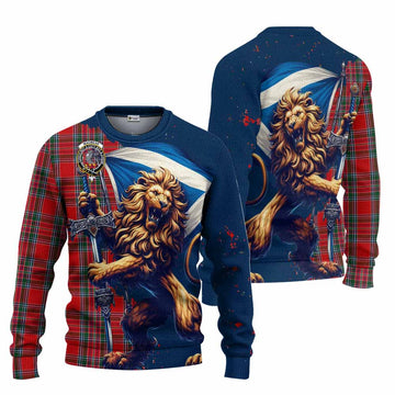MacBean (MacBain) Tartan Family Crest Knitted Sweater with Scottish Majestic Lion Unisex - Tartan Vibes Clothing