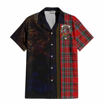 MacBean (MacBain) Tartan Family Crest Hawaiian Shirt Alba Gu Brath Be Brave Lion Ancient Style