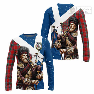 MacBean (MacBain) Tartan Long Sleeve T-Shirt with Family Crest Scottish Bagpiper Vibes Unisex - Tartan Vibes Clothing