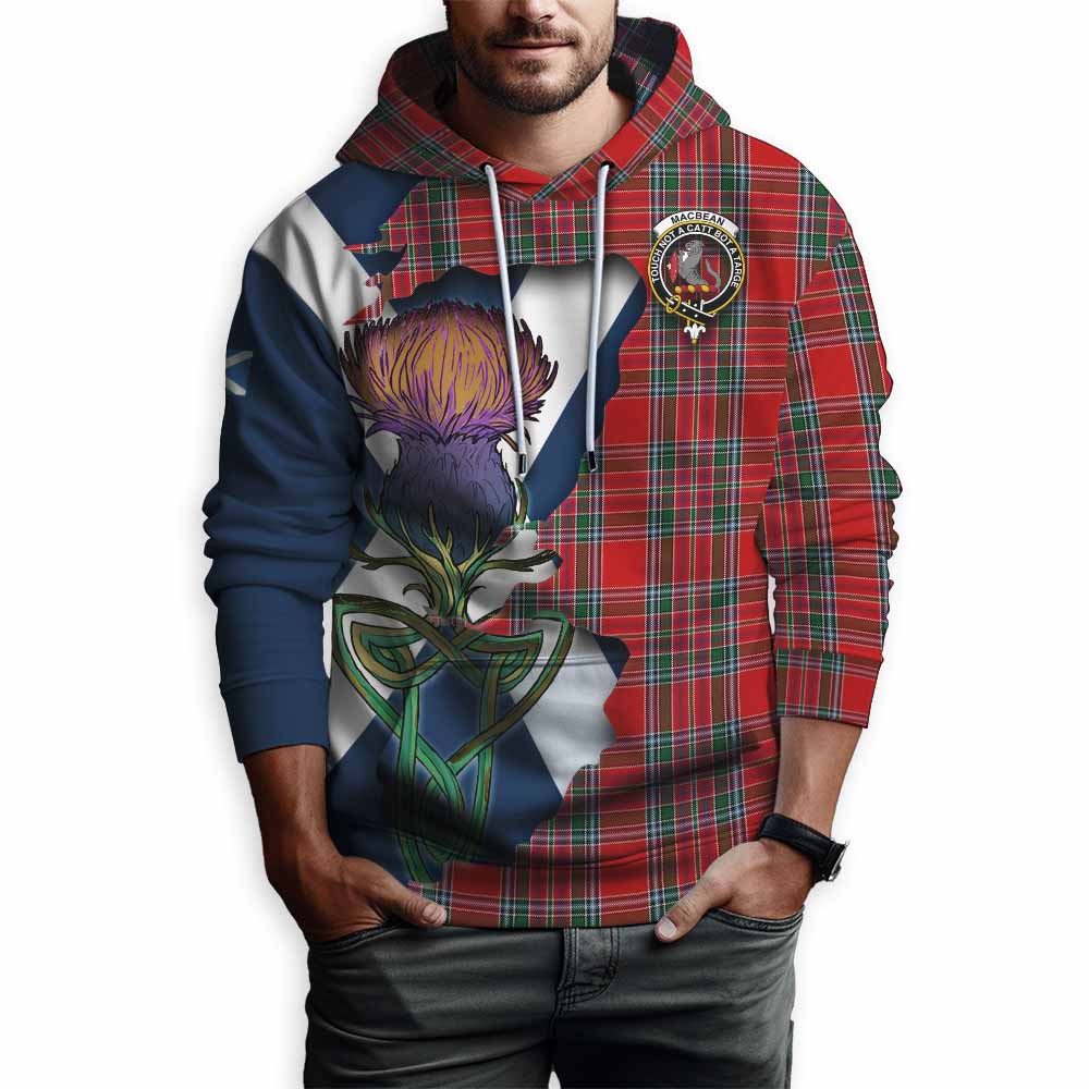 MacBean (MacBain) Tartan Family Crest Hoodie Scottish Thistle Celtic Inspired Pullover Hoodie - Tartan Vibes Clothing