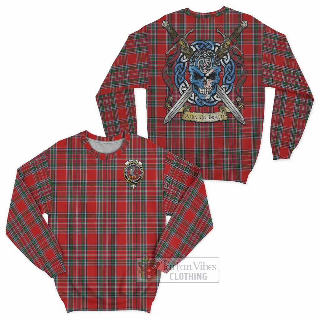 MacBean (MacBain) Tartan Sweatshirt with Family Crest Celtic Skull Style Unisex - Tartan Vibes Clothing