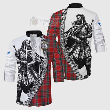MacBean (MacBain) Tartan Clan Crest Ghillie Kilt Shirt with Highlander Warrior Celtic Style Men - Tartan Vibes Clothing