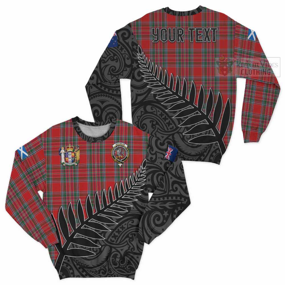 MacBean (MacBain) Crest Tartan Sweatshirt with New Zealand Silver Fern Half Style Unisex - Tartan Vibes Clothing