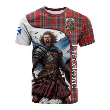 Tartan Vibes Clothing MacBean (MacBain) Crest Tartan Cotton T-shirt Inspired by the Freedom of Scottish Warrior