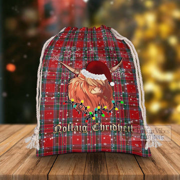 MacBean (MacBain) Tartan Christmas Santa's Bag with Twinkle Highland Cattle - Tartan Vibes Clothing