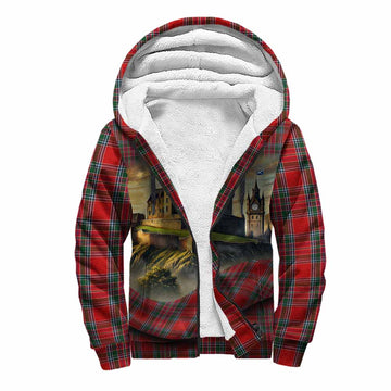 MacBean (MacBain) Tartan Family Crest Sherpa Hoodie with Scottish Ancient Castle Style Unisex S - Tartan Vibes Clothing