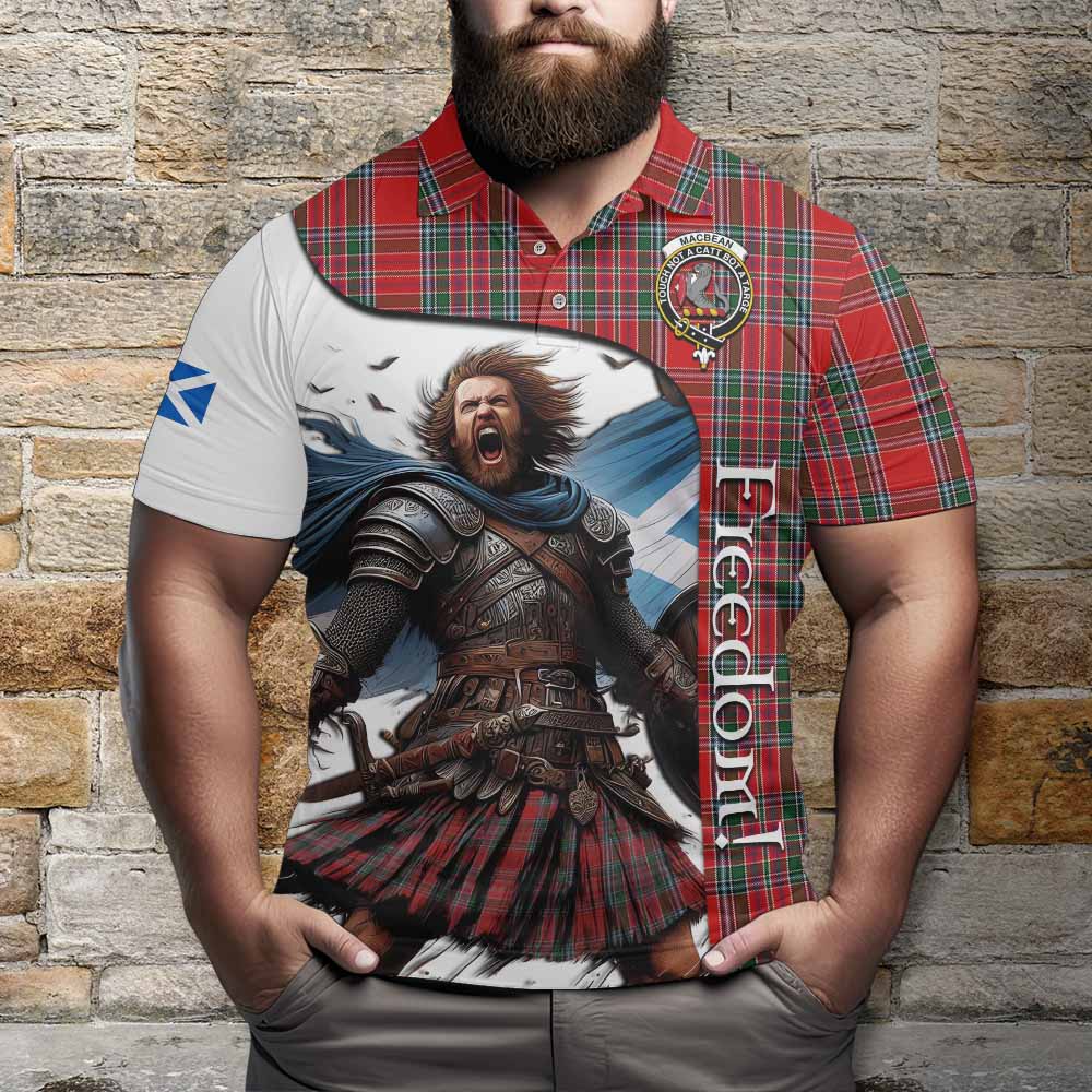 MacBean (MacBain) Crest Tartan Polo Shirt Inspired by the Freedom of Scottish Warrior Kid - Tartan Vibes Clothing