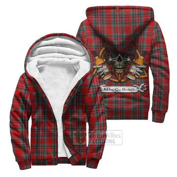 MacBean (MacBain) Tartan Sherpa Hoodie with Family Crest and Bearded Skull Holding Bottles of Whiskey Unisex S - Tartan Vibes Clothing