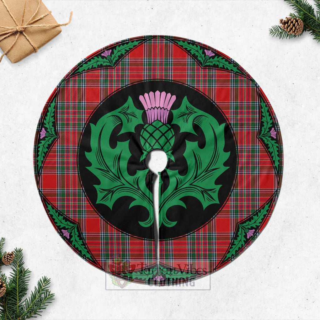 MacBean (MacBain) Tartan Christmas Tree Skirt Scottish Thistle Style Casual Tree Skirts - Tartan Vibes Clothing