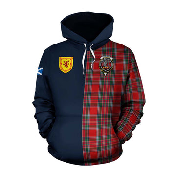 MacBean (MacBain) Tartan Cotton Hoodie Alba with Scottish Lion Royal Arm Half Style Pullover Hoodie XS - Tartan Vibes Clothing