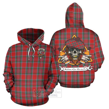 MacBean (MacBain) Tartan Hoodie with Family Crest and Bearded Skull Holding Bottles of Whiskey Zip Hoodie - Tartan Vibes Clothing