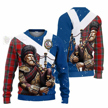 MacBean (MacBain) Tartan Knitted Sweater with Family Crest Scottish Bagpiper Vibes Unisex - Tartan Vibes Clothing