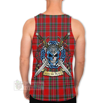 MacBean (MacBain) Tartan Men's Tank Top with Family Crest Celtic Skull Style Men - Tartan Vibes Clothing