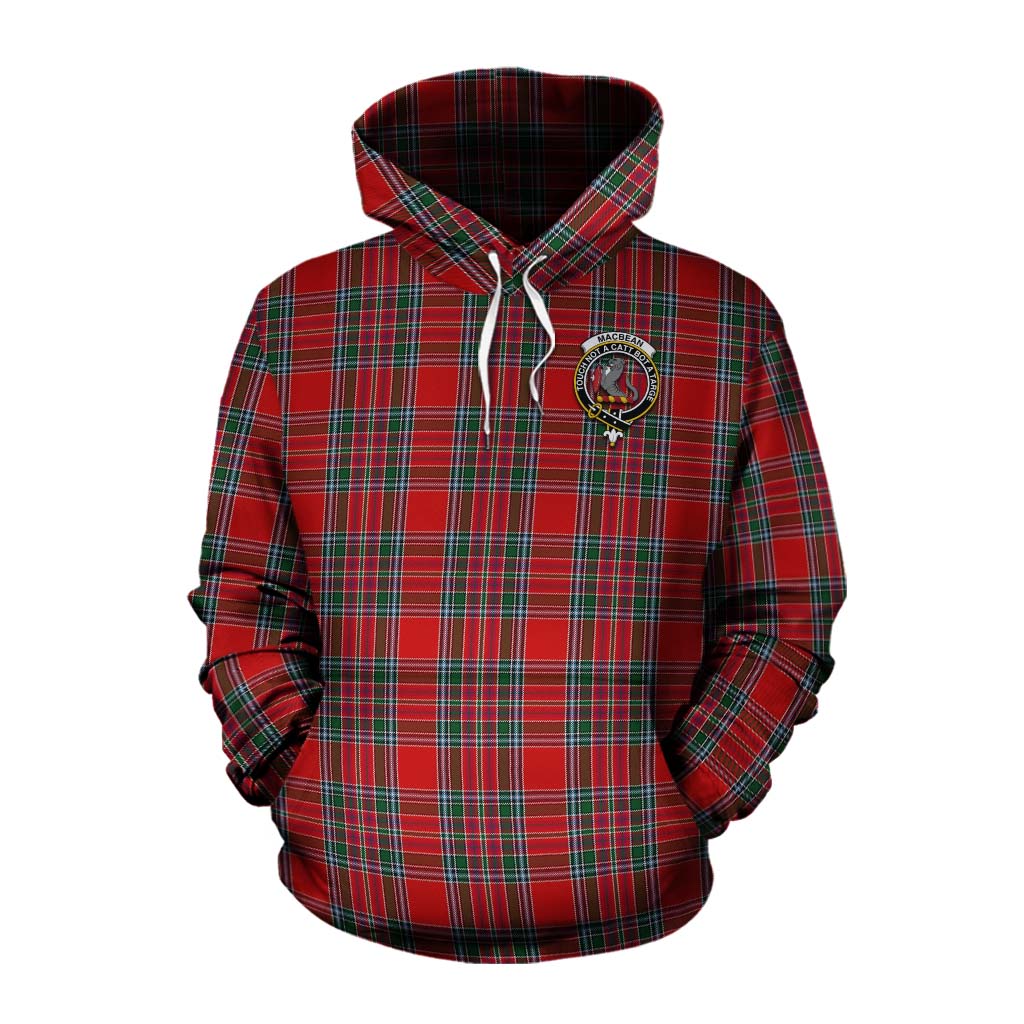 MacBean (MacBain) Tartan Cotton Hoodie with Family Crest Celtic Skull Style Pullover Hoodie XS - Tartan Vibes Clothing