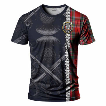 MacBean (MacBain) Tartan T-Shirt with Family Crest Cross Sword Thistle Celtic Vibes Kid's Shirt - Tartan Vibes Clothing