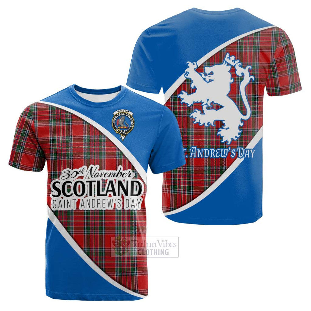 Tartan Vibes Clothing MacBean (MacBain) Family Crest Tartan Cotton T-shirt Celebrate Saint Andrew's Day in Style
