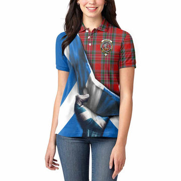 MacBean (MacBain) Tartan Women's Polo Shirt with Family Crest Scotland Patriotic Style Women - Tartan Vibes Clothing