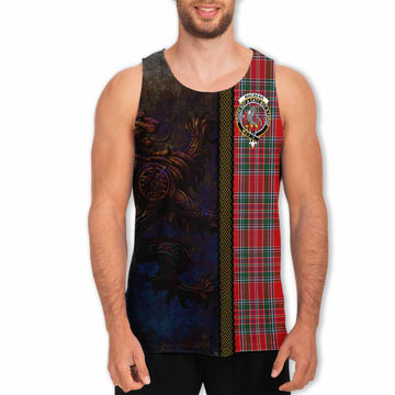 MacBean (MacBain) Tartan Family Crest Men's Tank Top Alba Gu Brath Be Brave Lion Ancient Style