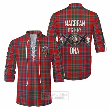 MacBean (MacBain) Tartan Ghillie Kilt Shirt with Family Crest DNA In Me Style Men - Tartan Vibes Clothing