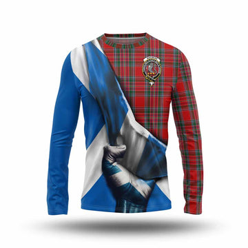 MacBean (MacBain) Tartan Long Sleeve T-Shirt with Family Crest Scotland Patriotic Style Unisex - Tartan Vibes Clothing