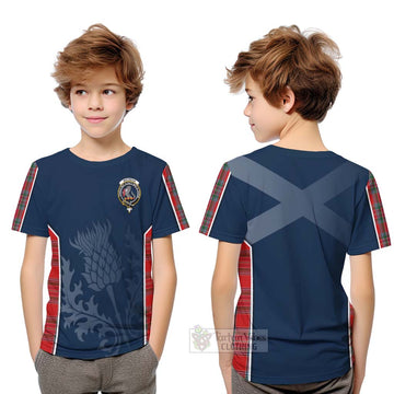 Tartan Vibes Clothing MacBean (MacBain) Tartan Kid T-Shirt with Family Crest and Scottish Thistle Vibes Sport Style