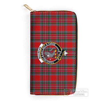 Tartan Vibes Clothing MacBean (MacBain) Tartan Women's Leather Wallet with Family Crest
