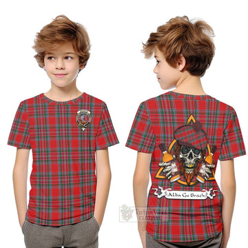 MacBean (MacBain) Tartan Kid T-Shirt with Family Crest and Bearded Skull Holding Bottles of Whiskey Youth XL Size14 - Tartan Vibes Clothing