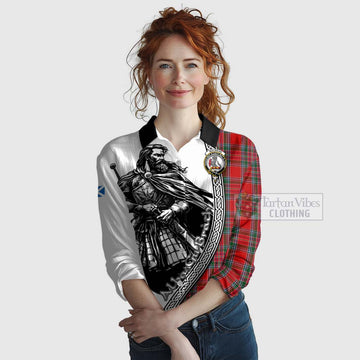 MacBean (MacBain) Tartan Clan Crest Women's Casual Shirt with Highlander Warrior Celtic Style Female - Tartan Vibes Clothing