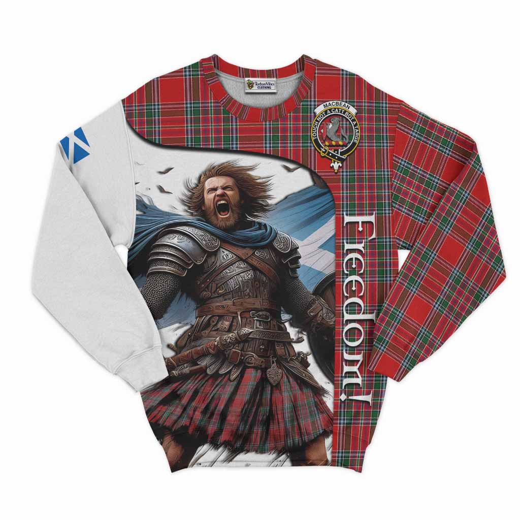 MacBean (MacBain) Crest Tartan Sweatshirt Inspired by the Freedom of Scottish Warrior Unisex - Tartan Vibes Clothing