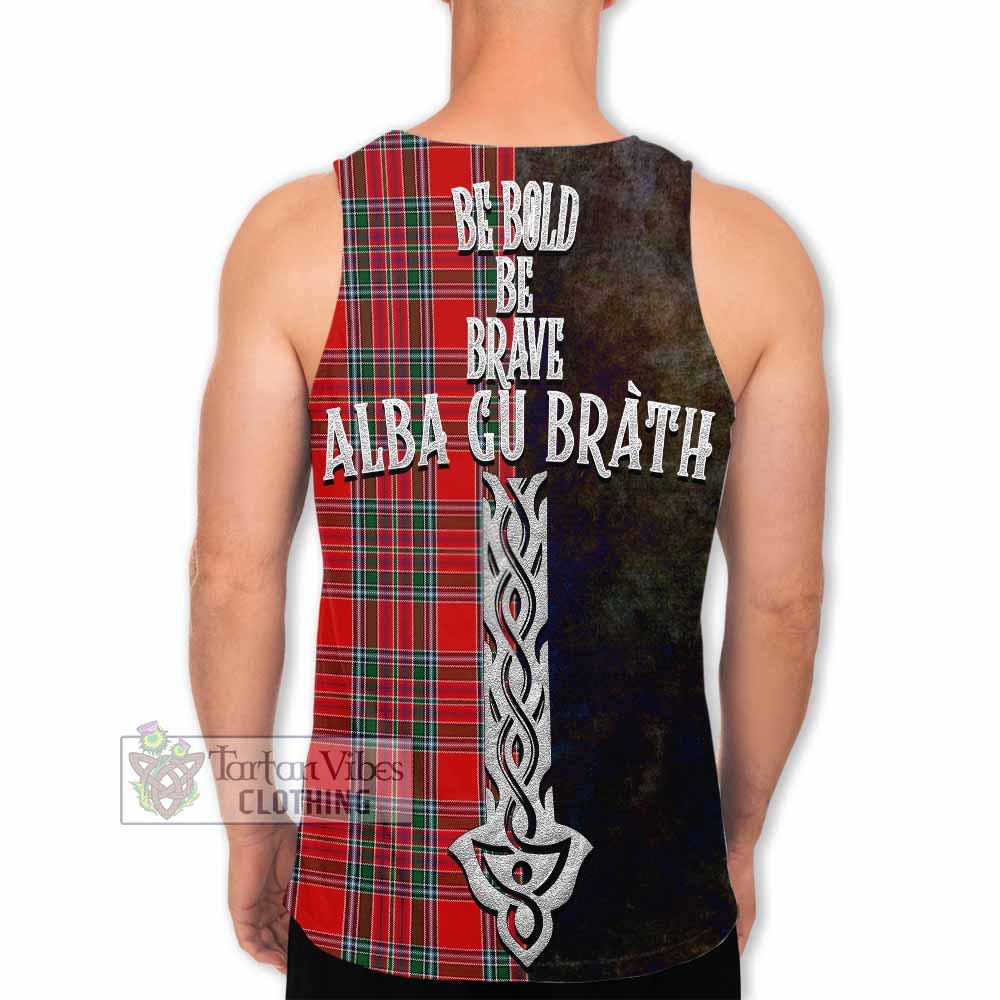 MacBean (MacBain) Tartan Family Crest Men's Tank Top Alba Gu Brath Be Brave Lion Ancient Style - Tartan Vibes Clothing