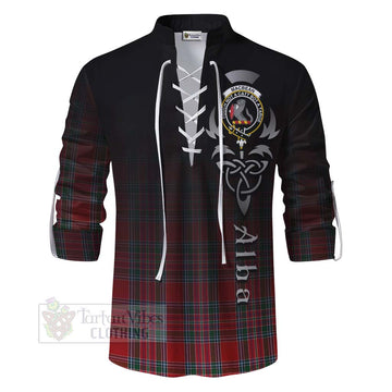 MacBean (MacBain) Tartan Ghillie Kilt Shirt Featuring Alba Gu Brath Family Crest Celtic Inspired - Tartan Vibes Clothing