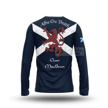 MacBean (MacBain) Tartan Lion Rampant Long Sleeve T-Shirt Proudly Display Your Heritage with Alba Gu Brath and Clan Name - Tartan Vibes Clothing