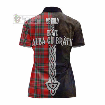 MacBean (MacBain) Tartan Family Crest Women's Polo Shirt Alba Gu Brath Be Brave Lion Ancient Style