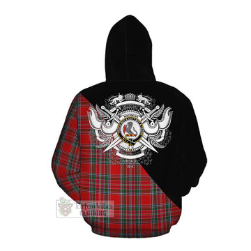 MacBean (MacBain) Tartan Cotton Hoodie with Family Crest and Military Logo Style Pullover Hoodie - Tartan Vibes Clothing