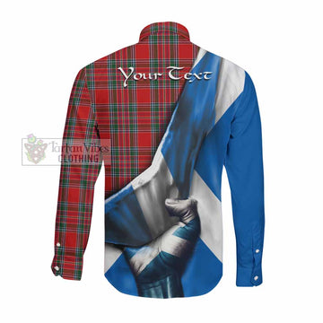 MacBean (MacBain) Tartan Long Sleeve Button Shirt with Family Crest Scotland Patriotic Style Men's Shirt - Tartan Vibes Clothing